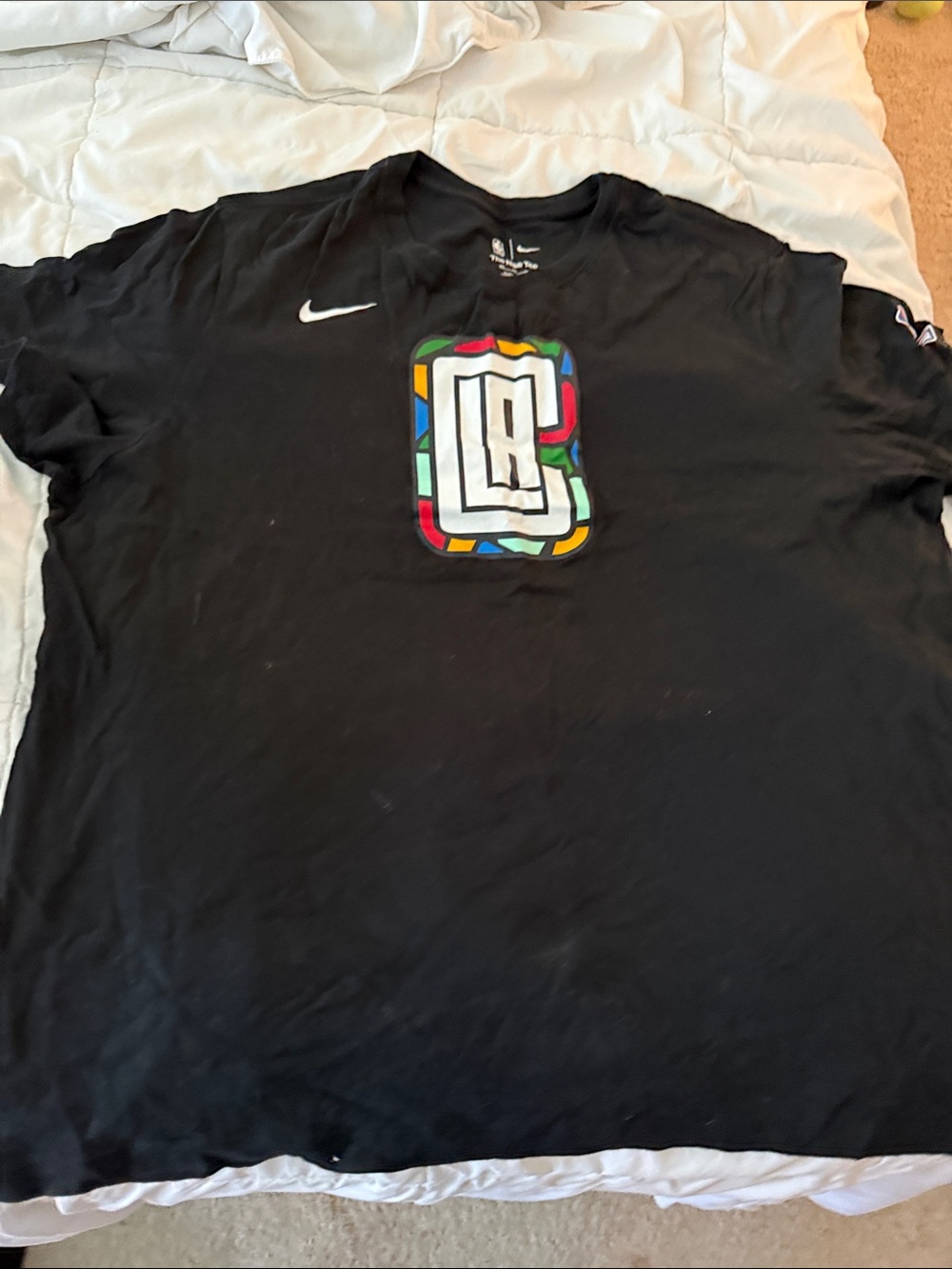 Nike Black T‑Shirt with Multicolor LA Logo
